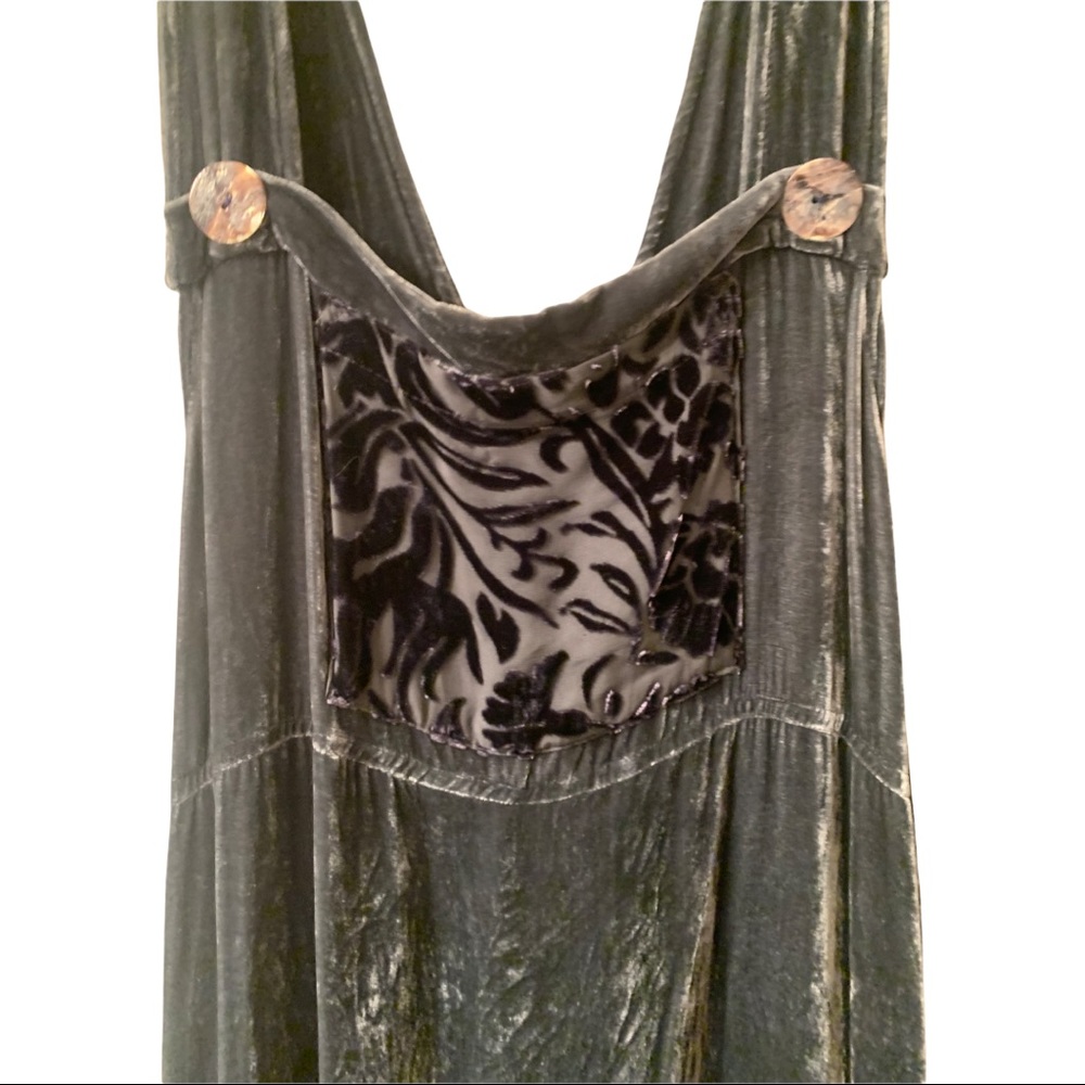 Jenny Helene Dress velvet tank dress with sheer pocket - flower motif